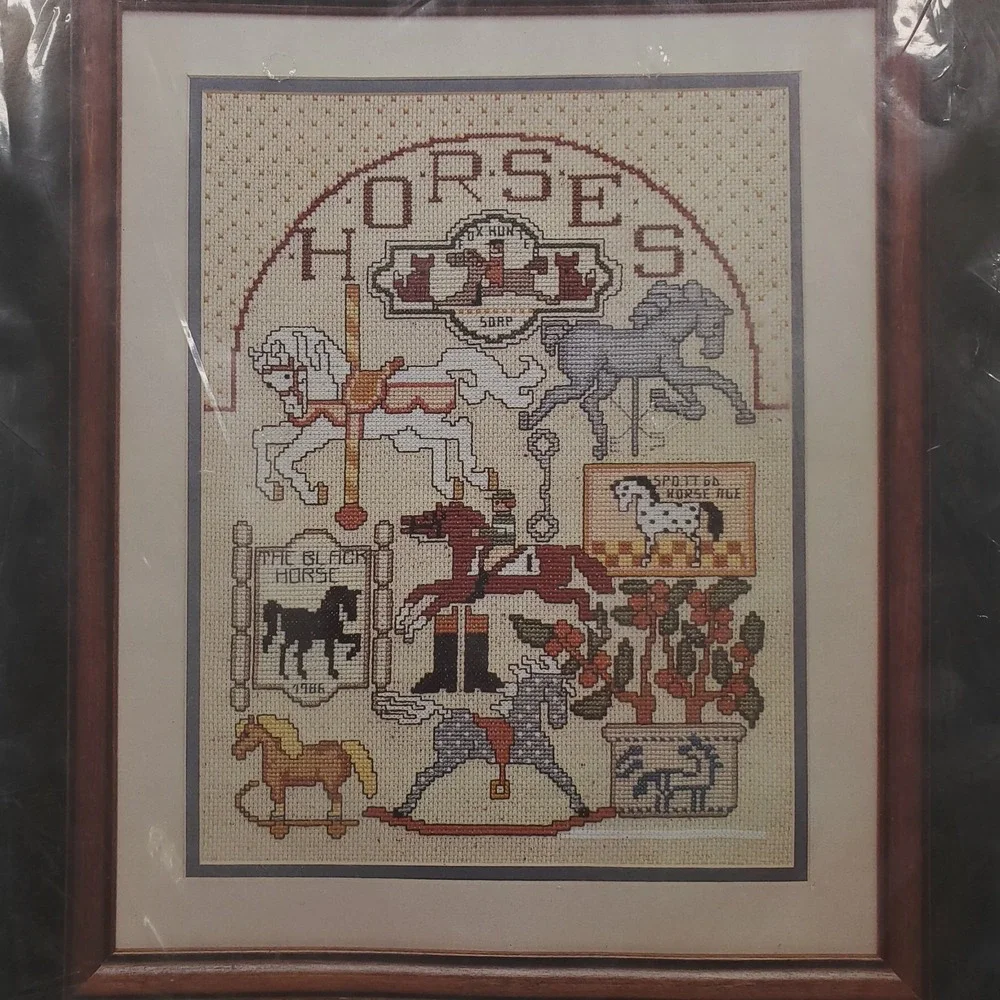 Bucilla HORSE COLLECTION Counted Cross‎ Stitch Kit Carousel Hobby NEW 40091
